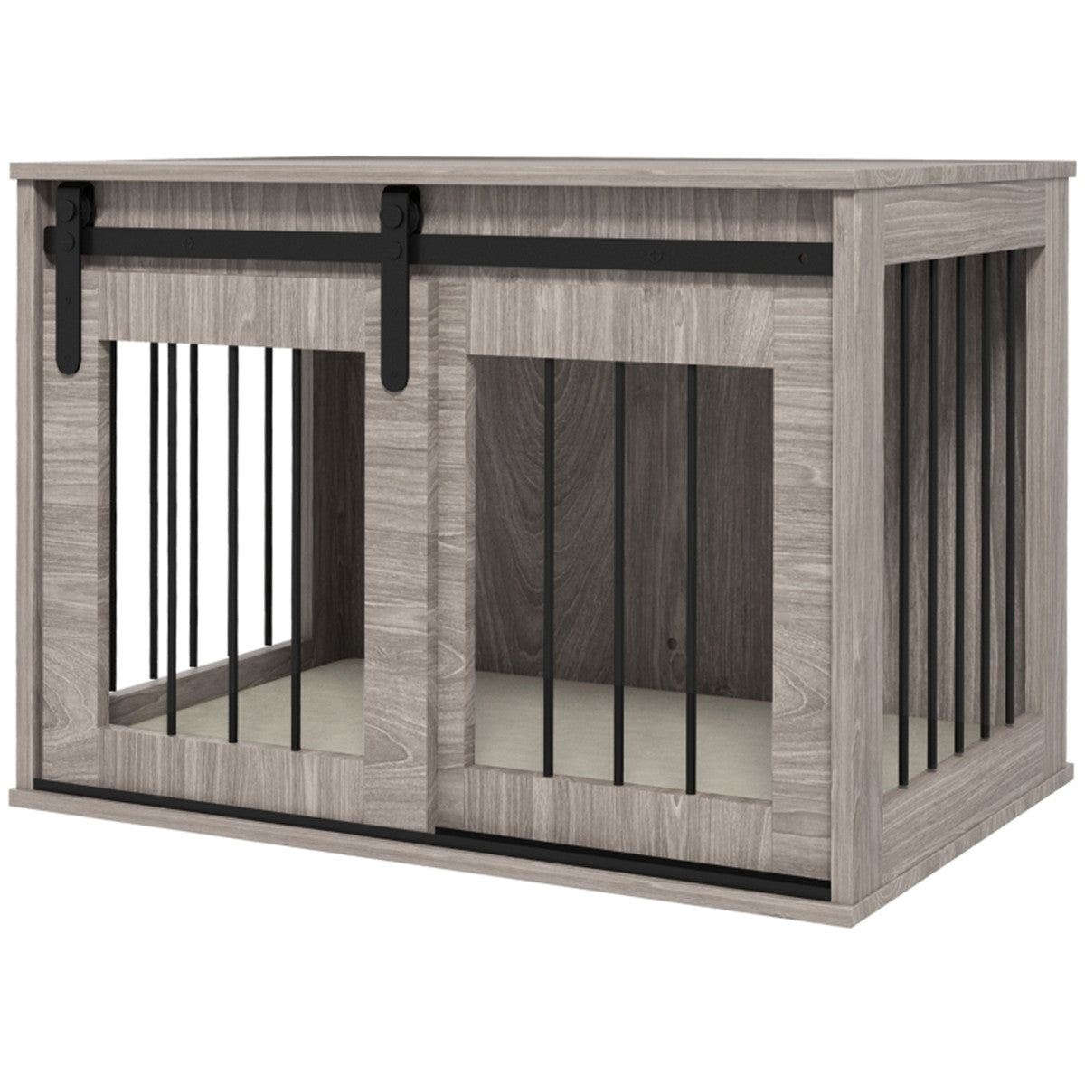 PawHut Dog Crate Furniture, Dog House Furniture Style for Medium Dogs, Dog Kennel with Removable Cushion for Indoor Use, 80 x 54 x 57cm - Brown