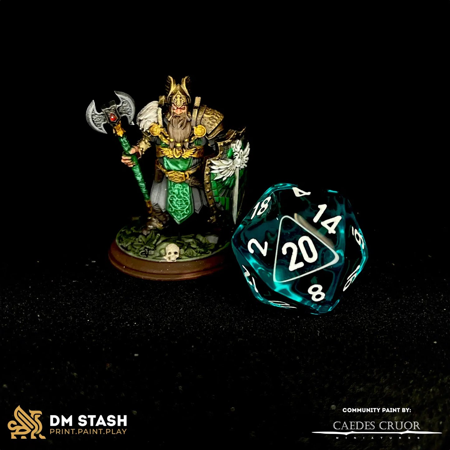 Dwarven Cleric Miniature – Tors of Delvdor, Life & Glory Cleric, 3D Printed Resin Model