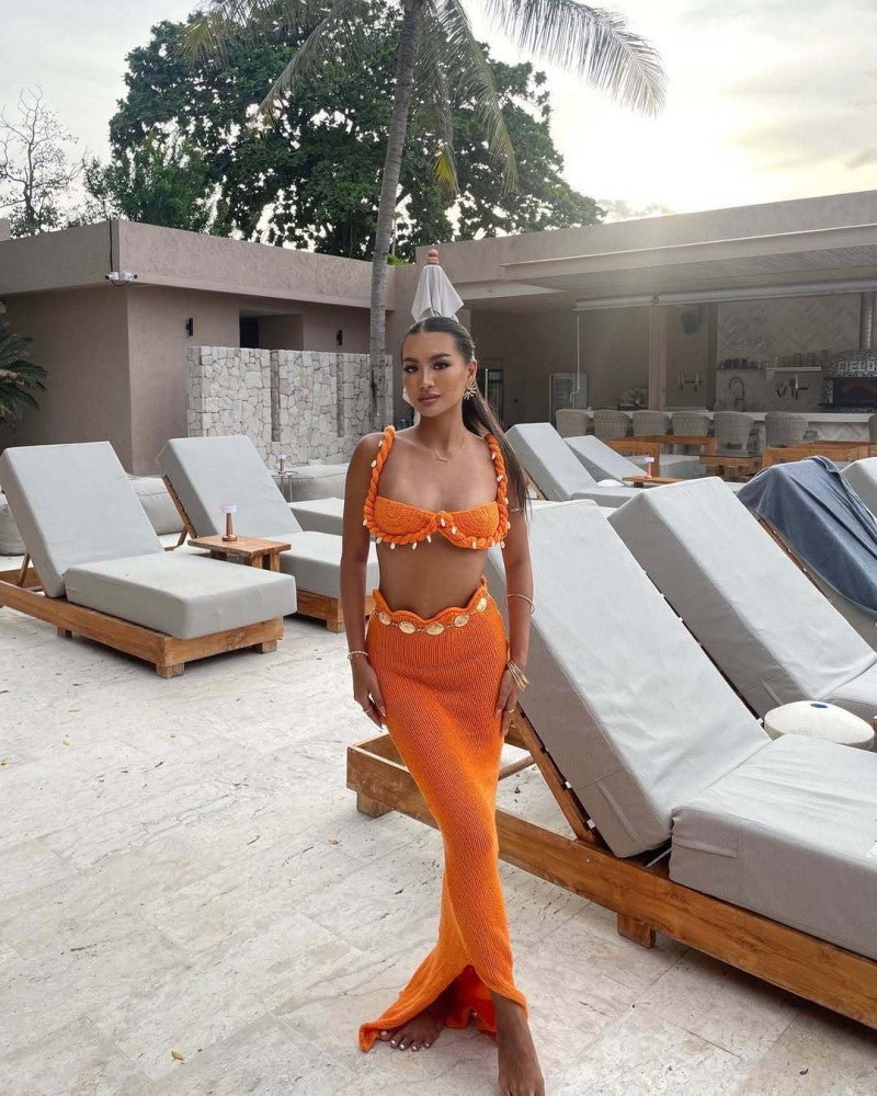Cutout Beach Dress Suit