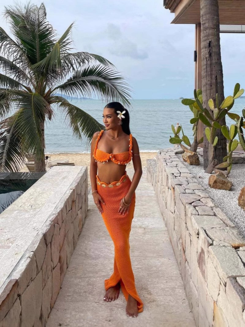 Cutout Beach Dress Suit