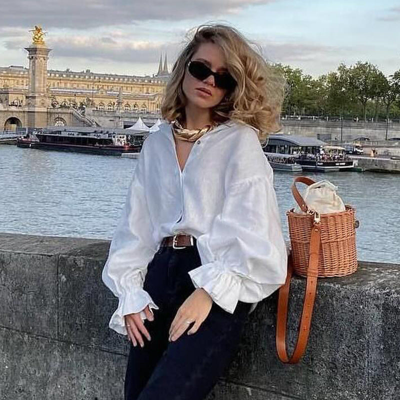 Long-Sleeved Shirt With lantern Sleeves