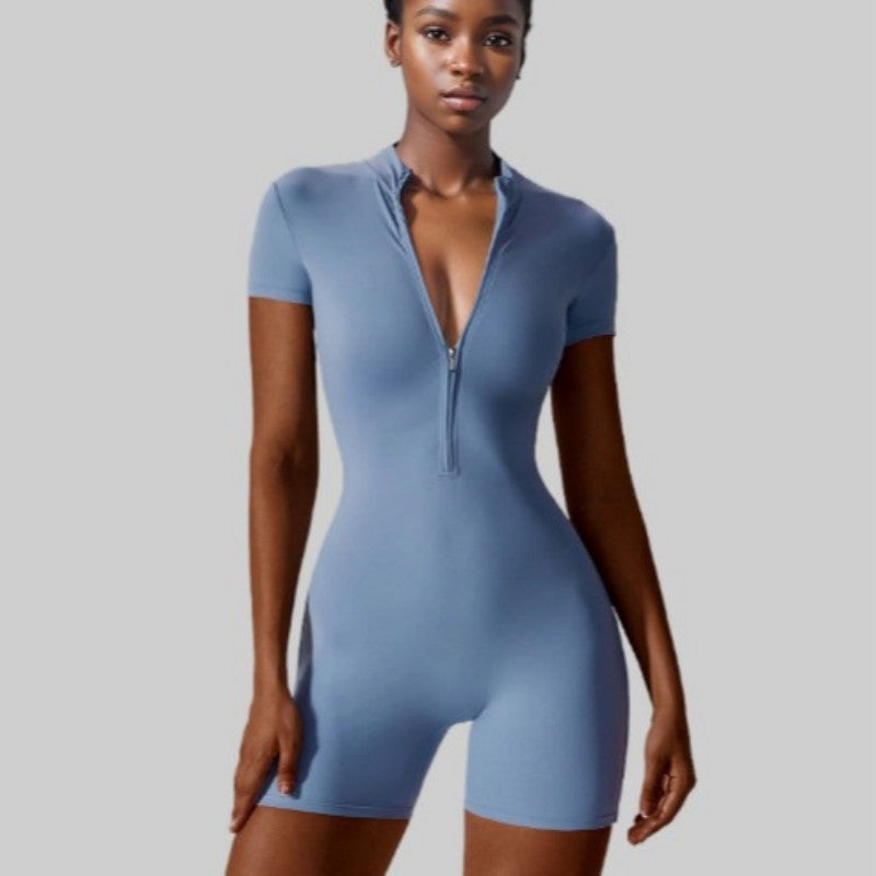 Summer Zipper Yoga Suit