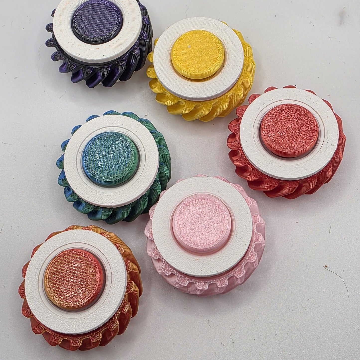 3dFidgets Button Ring - Vibrant Colors with Textured Design for Enhanced Fidgeting Experience