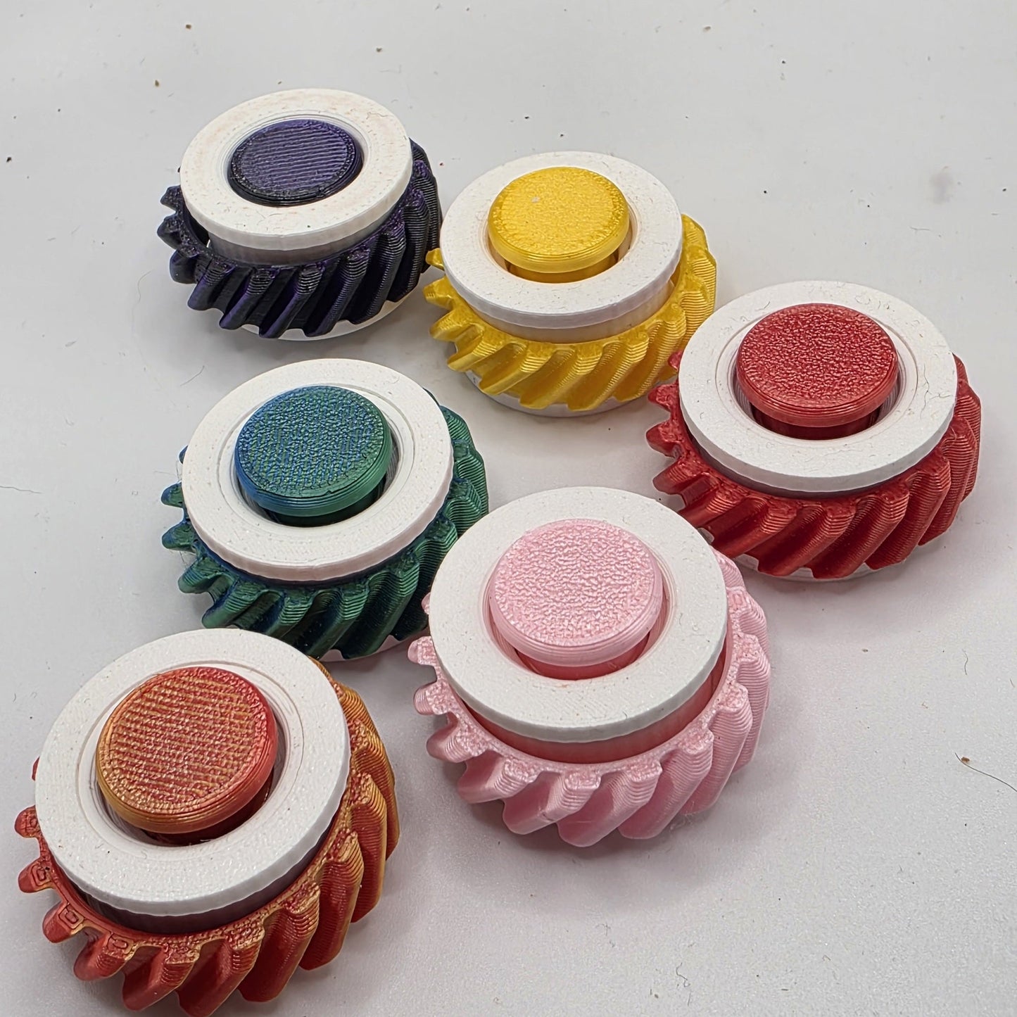 3dFidgets Button Ring - Vibrant Colors with Textured Design for Enhanced Fidgeting Experience
