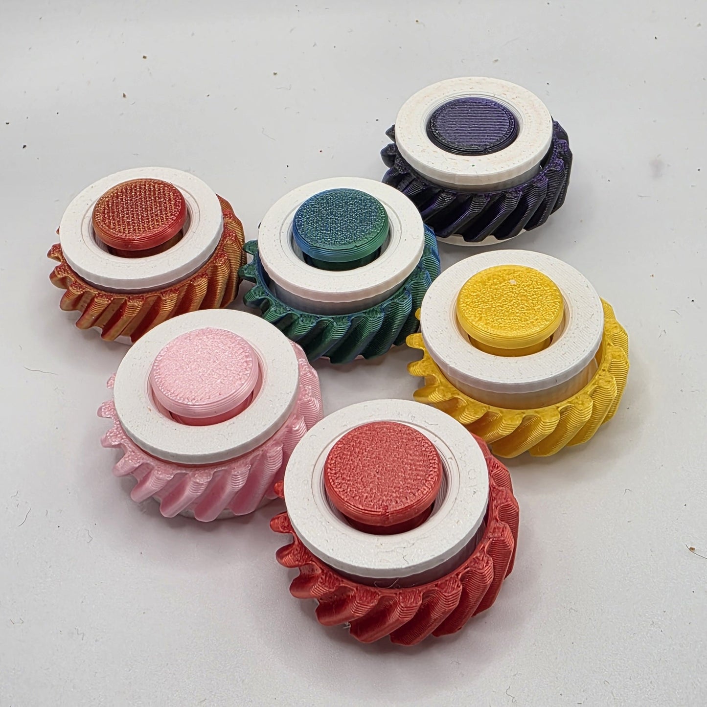 3dFidgets Button Ring - Vibrant Colors with Textured Design for Enhanced Fidgeting Experience