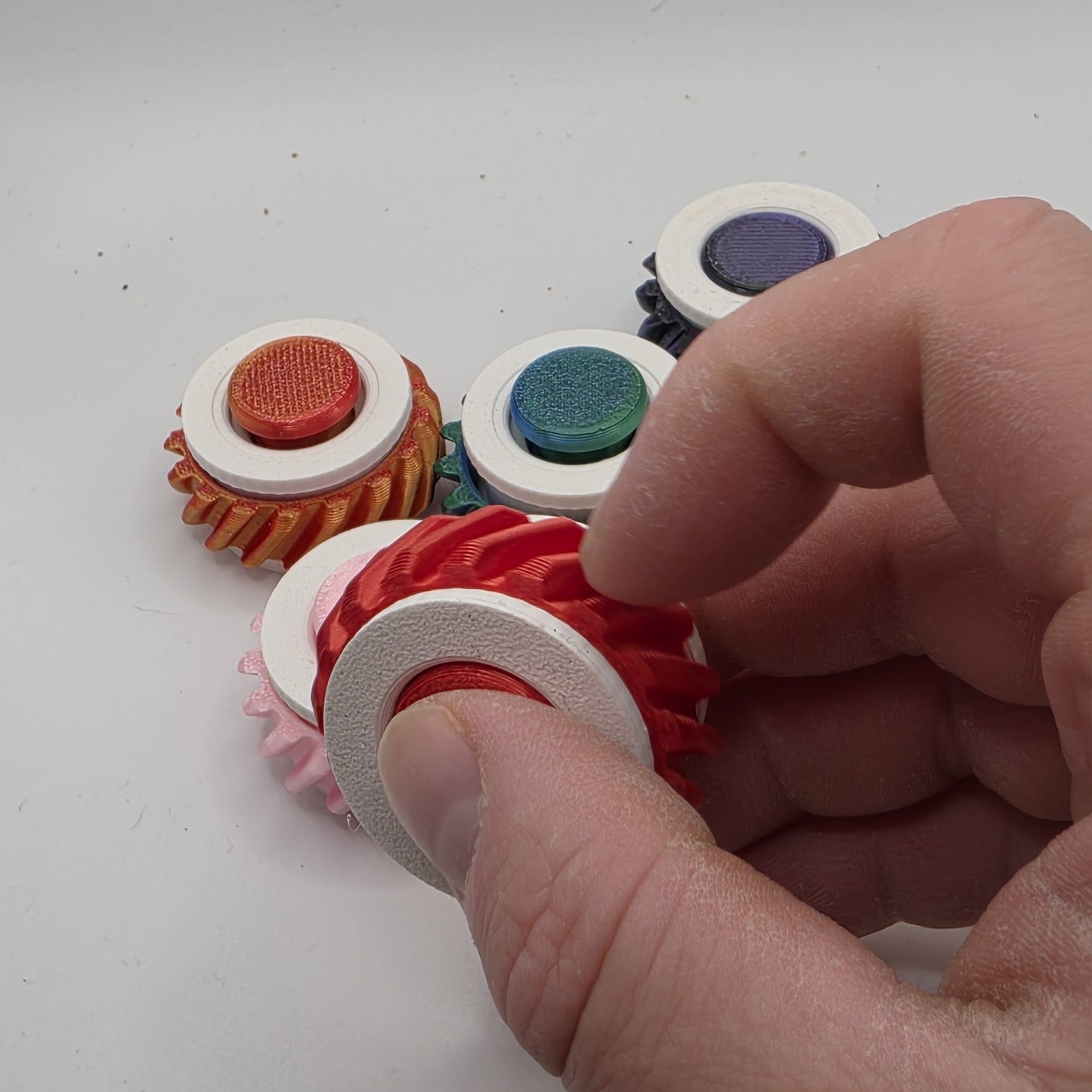 3dFidgets Button Ring - Vibrant Colors with Textured Design for Enhanced Fidgeting Experience