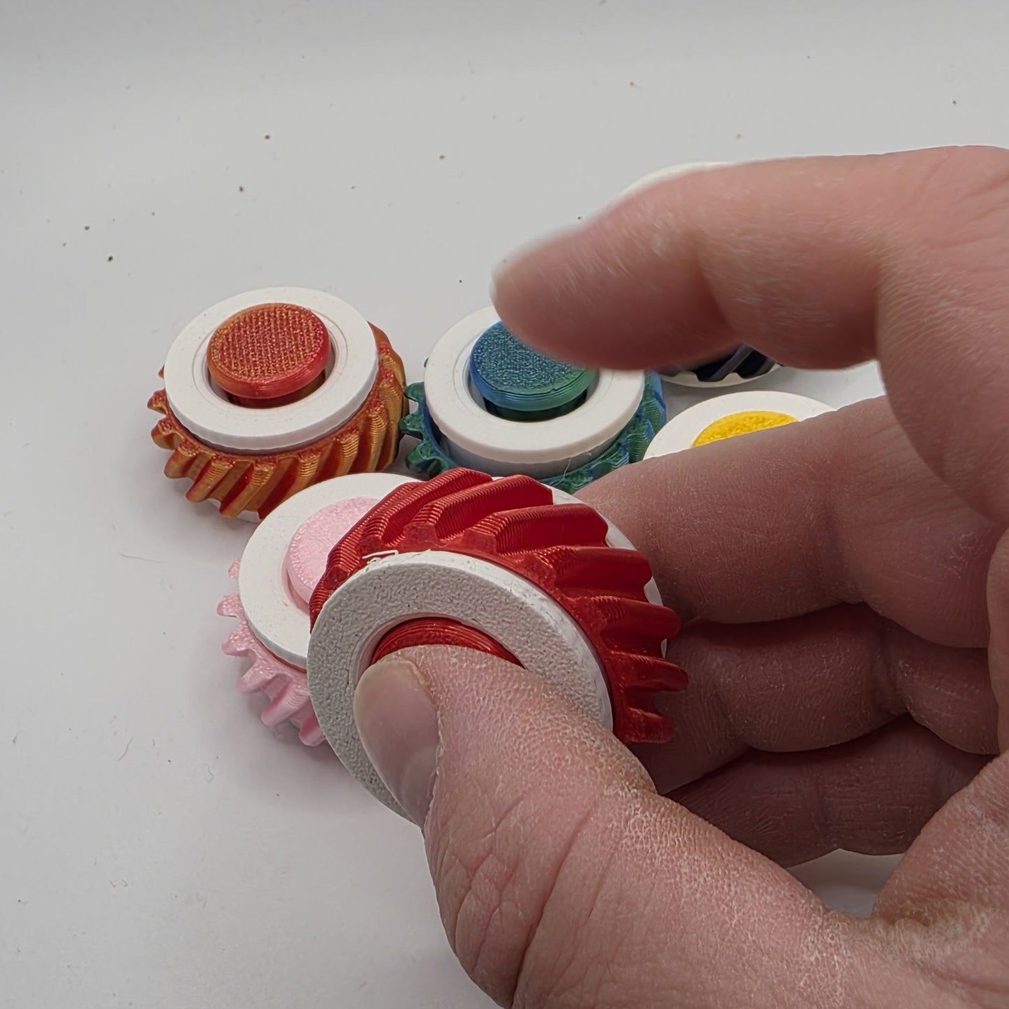 3dFidgets Button Ring - Vibrant Colors with Textured Design for Enhanced Fidgeting Experience
