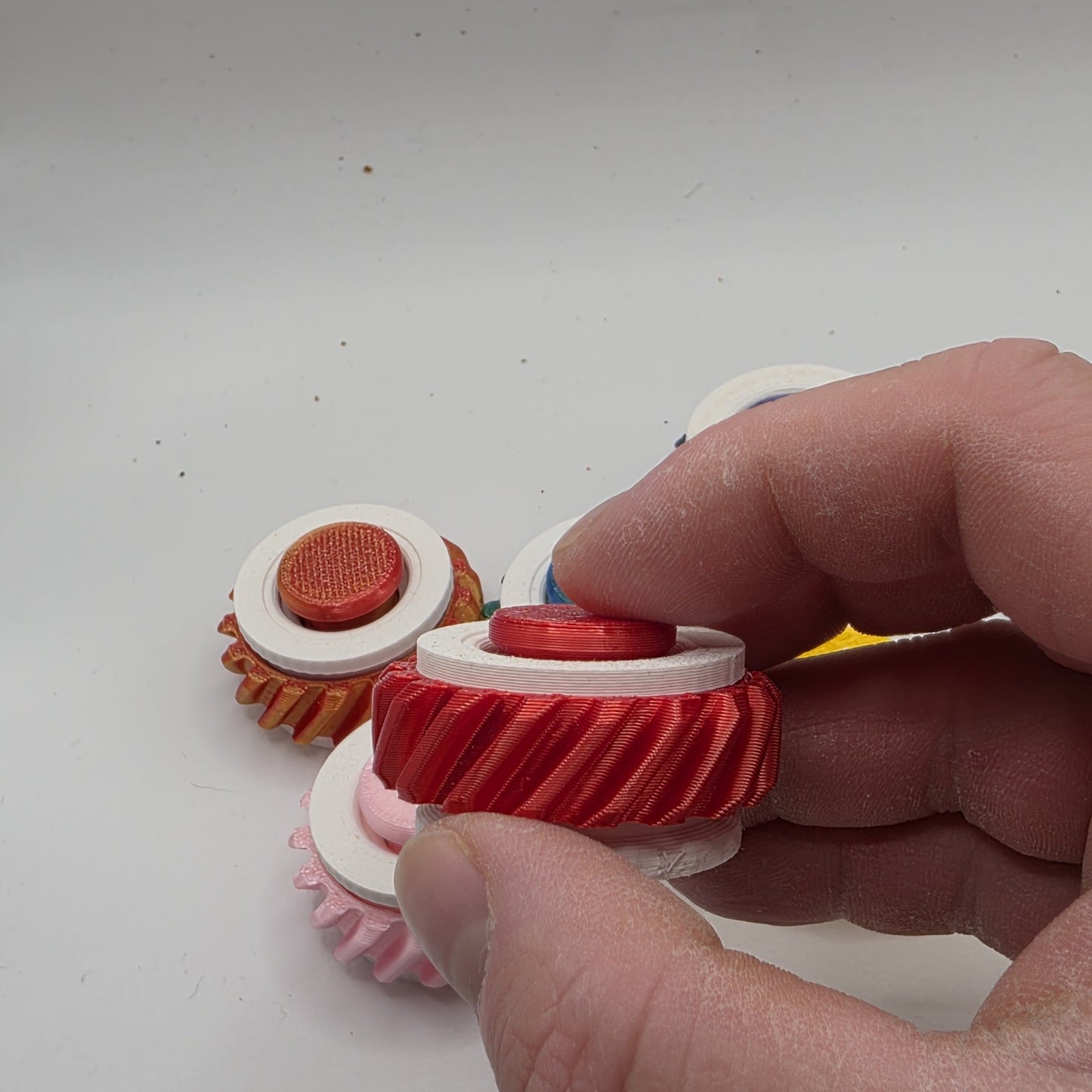 3dFidgets Button Ring - Vibrant Colors with Textured Design for Enhanced Fidgeting Experience