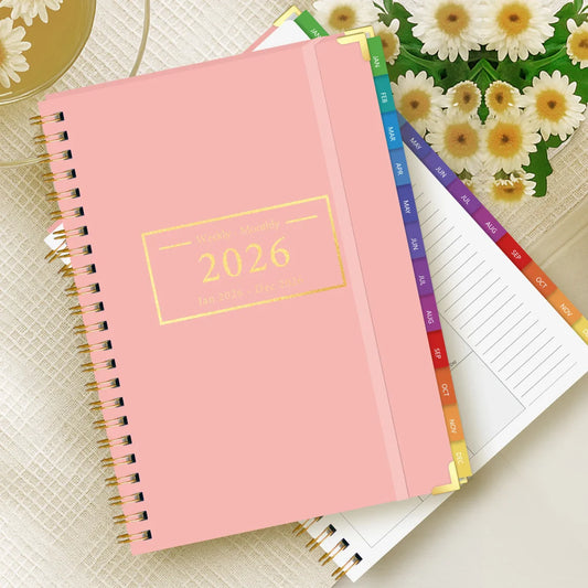 2026 A5 Weekly Monthly Planner – Organizer with Tabbed Dividers