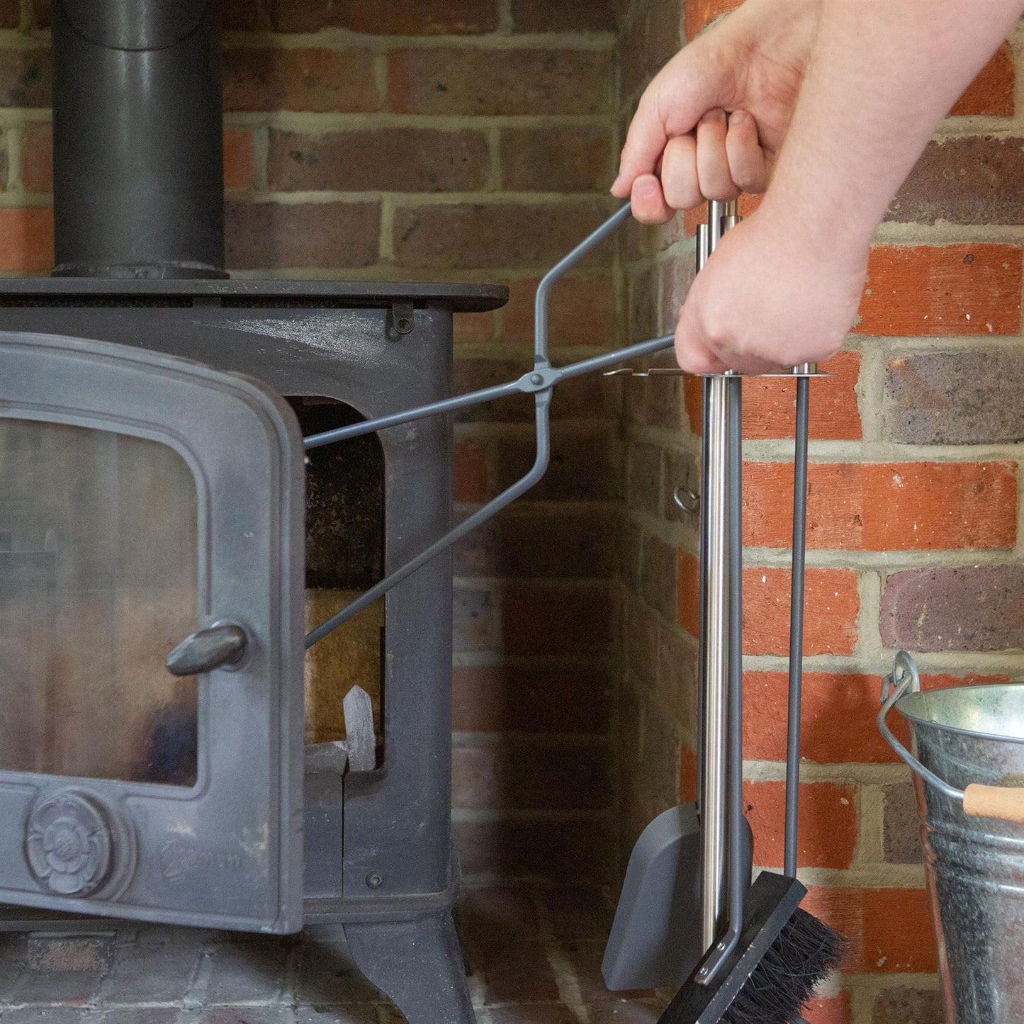 5pc Silver 'Petworth' Fireside Companion Set