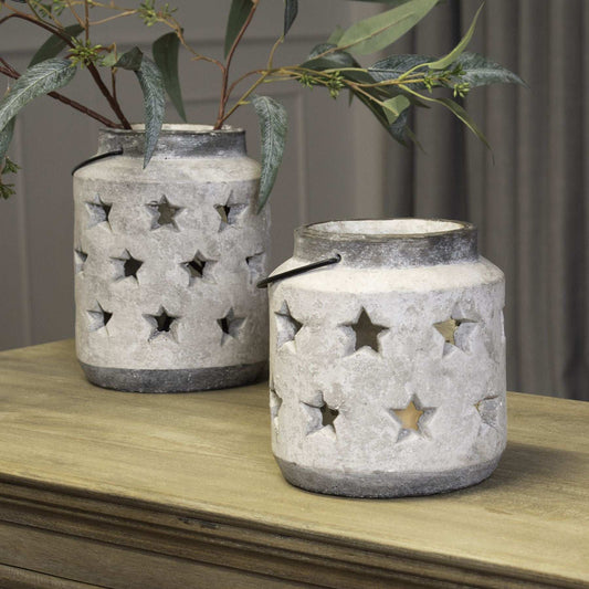 Bloomville Stone Star Lantern Large