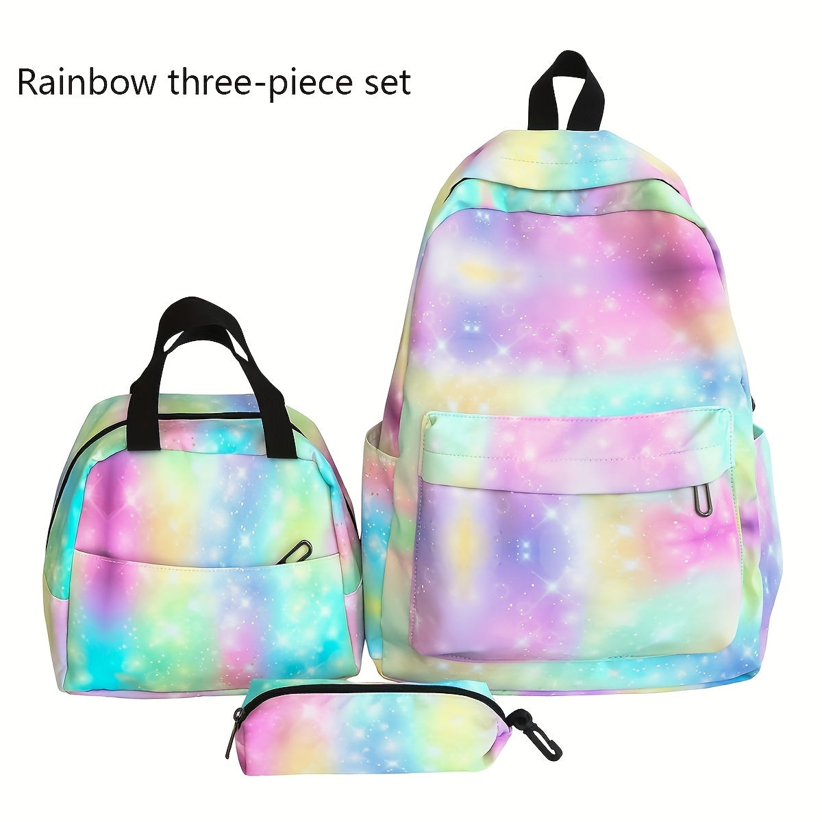 3pcs Casual Shoulder Backpack Set, New Fashionable Simple Large Capacity Lightweight Casual Backpack