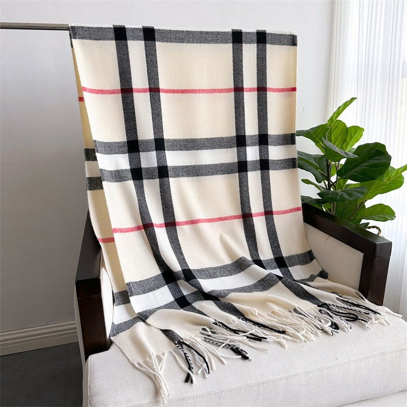 Luxury Cashmere-Like Plaid Warm Shawl | Unisex Winter Scarf