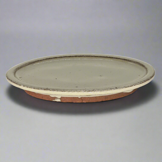 20cm Glazed Bonsai Pot Drip Tray | Oval