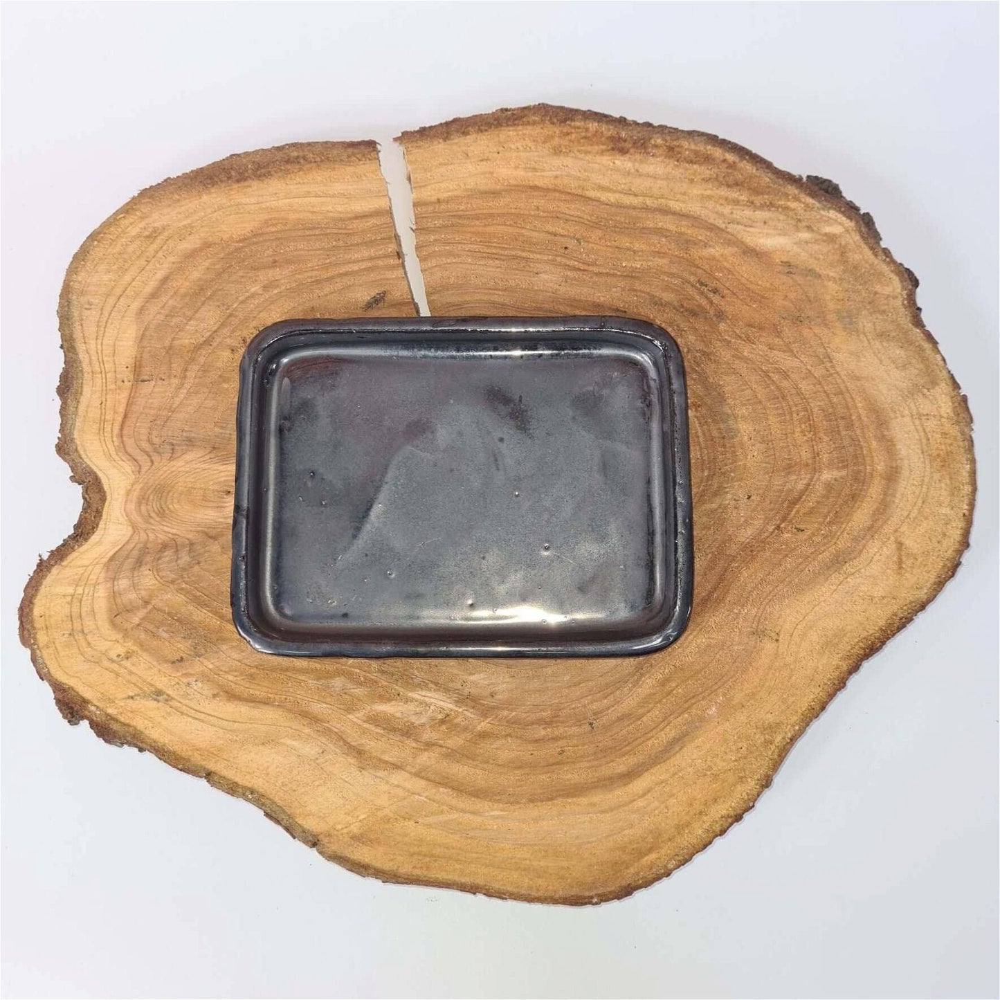 20cm Glazed Drip Tray | Rectangle | Silver