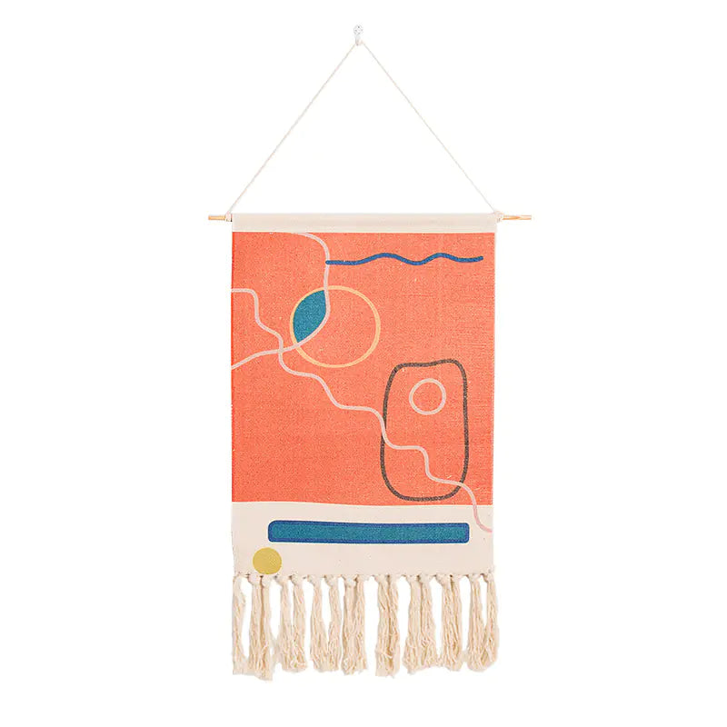 Handwoven Tassel Wall Hanging – Nordic Style Tapestry