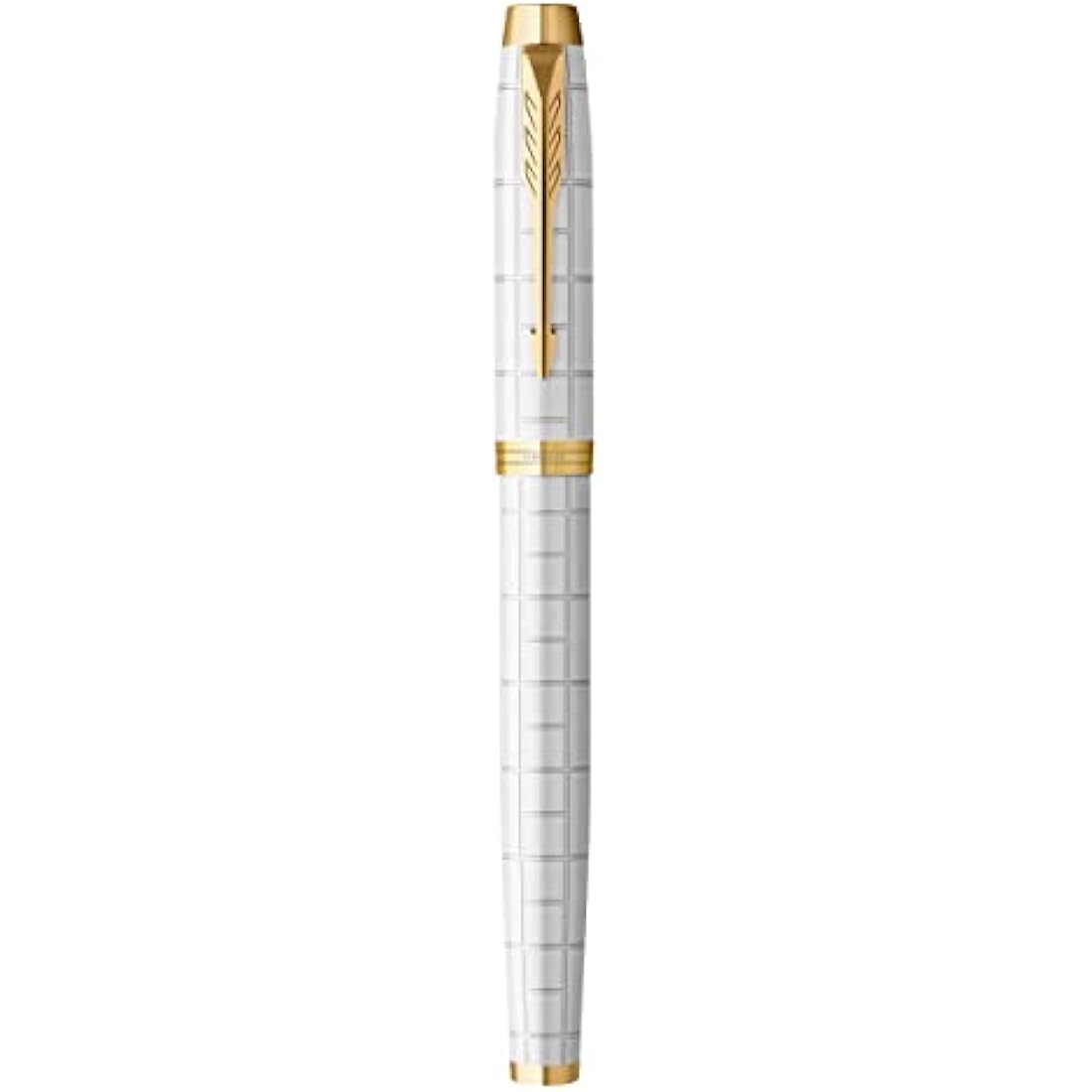 Parker IM Fountain Pen | Premium Pearl Lacquer with Gold Trim | Medium Point with Blue Ink Cartridge | Gift Box