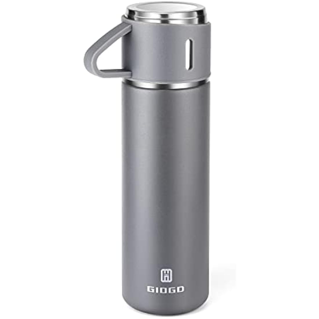 Vacuum Insulated Flask 500ml/16.9oz Stainless Steel Thermo Bottle with Cup for Coffee Water Hot and Cold Drink Flasks.(Gray,Single)