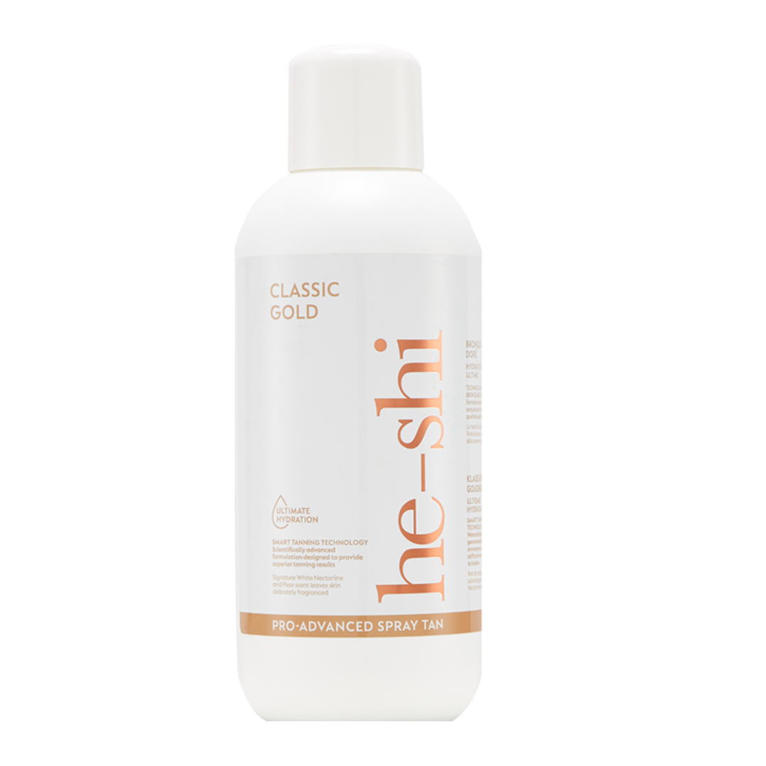 He-Shi Classic Gold Spraytan 1L (8%) - Medium - No Smell Self Tan