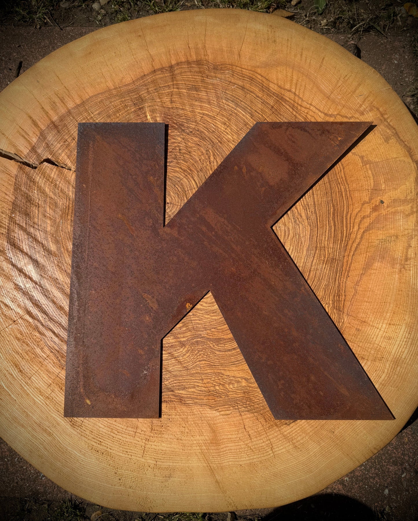 5” Rusty Metal Alphabet Letters A–Z | Fat Font Steel Lettering