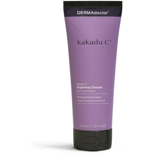 DERMAdoctor Kakadu C Brightening Daily Cleanser – 3-in-1 Vitamin C Face Wash, Toner & Makeup Remover for Dull, Uneven Skin – Soap-Free Hydrating Gel – 210 Millilitres (DR-KCDC7)