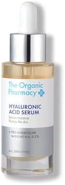 The Organic Pharmacy Hyaluronic Acid Serum 30ml - Hydrating, 0.2% triple-molecular weight Hyaluronic Acid, Plump Fine Lines and Wrinkles, 98.3% Organic, 99.1% Natural