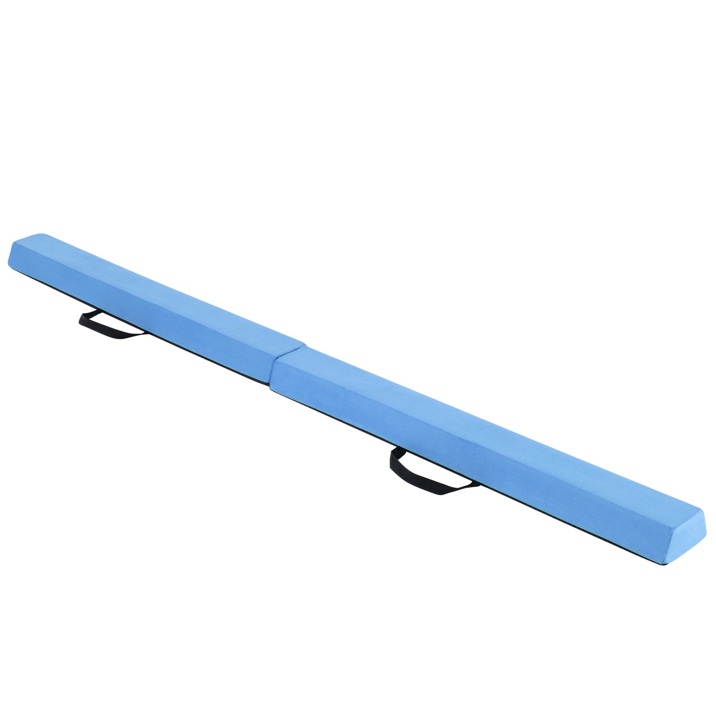 210 CM Folding Balance Beam with Removable Suede Cover and Non-slip Bottom for Kids-Black