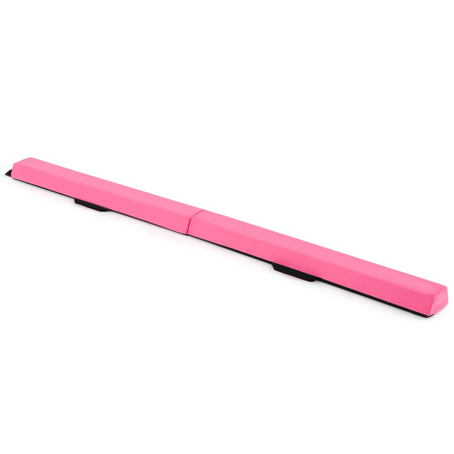 210 CM Folding Balance Beam with Removable Suede Cover and Non-slip Bottom for Kids-Black