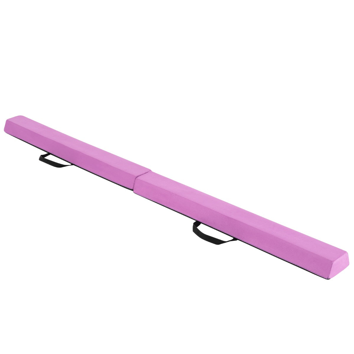 210 CM Folding Balance Beam with Removable Suede Cover and Non-slip Bottom for Kids-Black