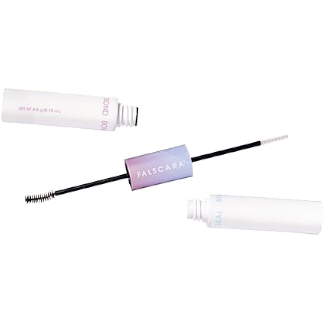 KISS Falscara DIY Eyelash Extension Bond & Seal Infused with Biotin & Vitamin E, Strong Gentle Comfortable Lash Adhesive for All Day Wear for Use with Lash Wisps, Remover and Applicator, White