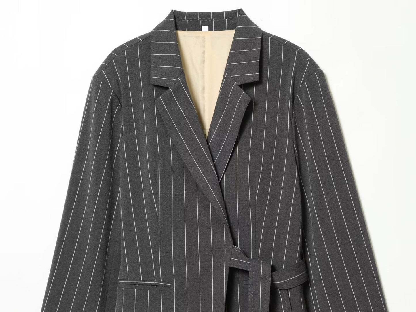 Belted Wrap Suit Set - Premium Two-Piece
