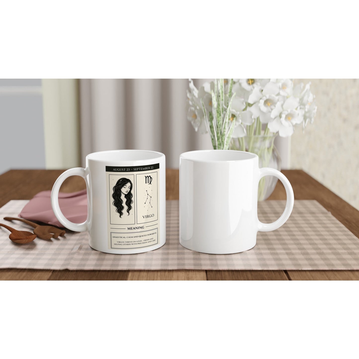 Virgo Zodiac Sign Mug - Ceramic Astrology Gift with Meaning - 11oz Dishwasher Safe Cup