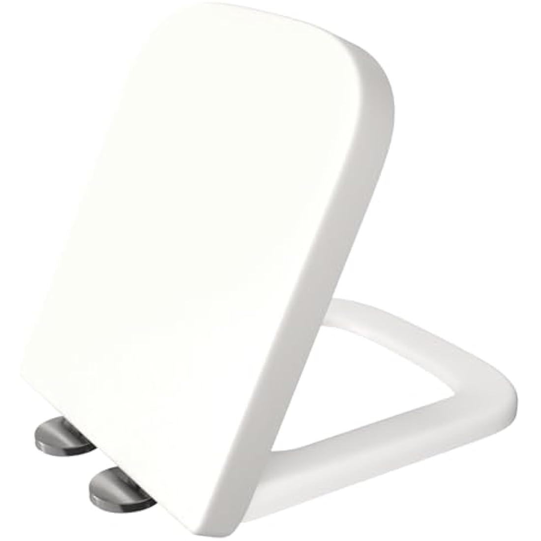Square Toilet Seat Soft Close Toilet Seat Mute Seat Cover Quick Release Loo Seat Easy Cleaning Easy Installation with Top Fixing & Adjustable Hinges 42L x 36W cm Plastic AAN®