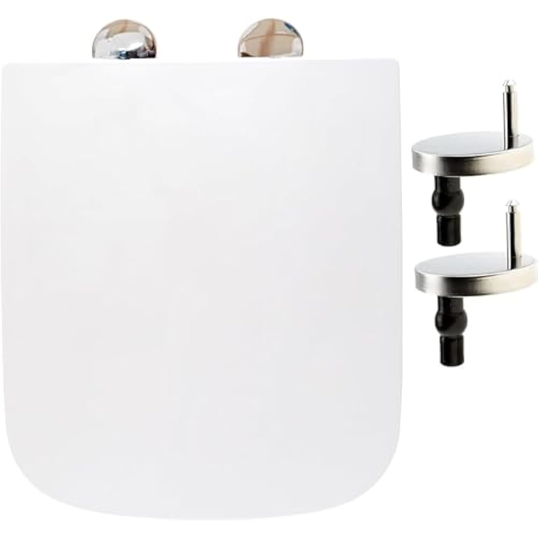 Square Toilet Seat Soft Close Toilet Seat Mute Seat Cover Quick Release Loo Seat Easy Cleaning Easy Installation with Top Fixing & Adjustable Hinges 42L x 36W cm Plastic AAN®