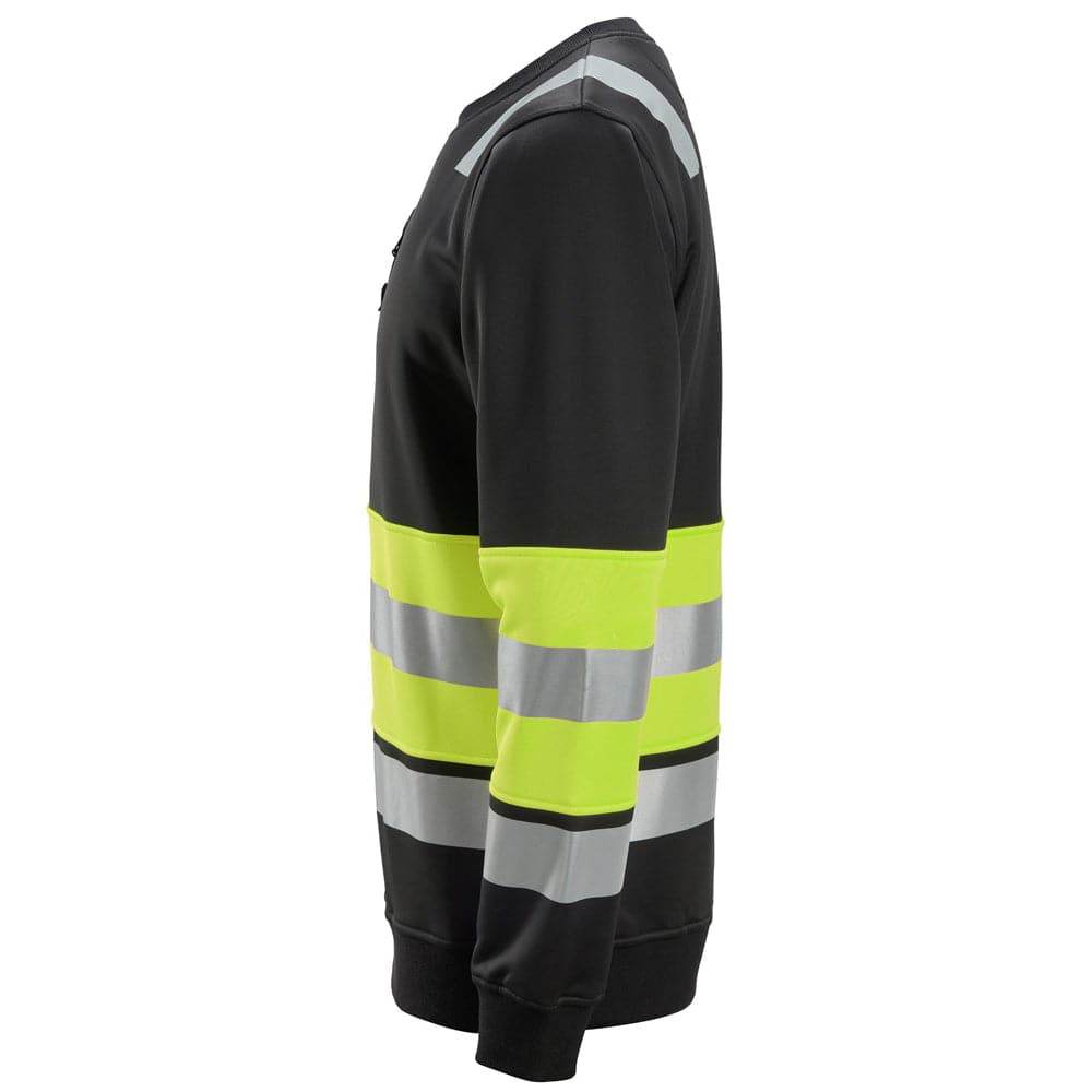 Snickers 8031 High-Vis Class 1 Sweatshirt Black/Yellow 3XL