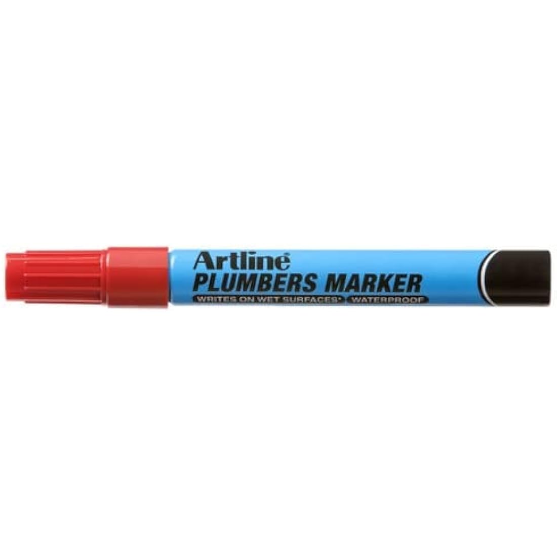Artline Plumbers Permanent Markers | Professional Series | For Use On Wet Surfaces | Waterproof | EKPR-PLM | 1.5mm Bullet Tip | Red Marker
