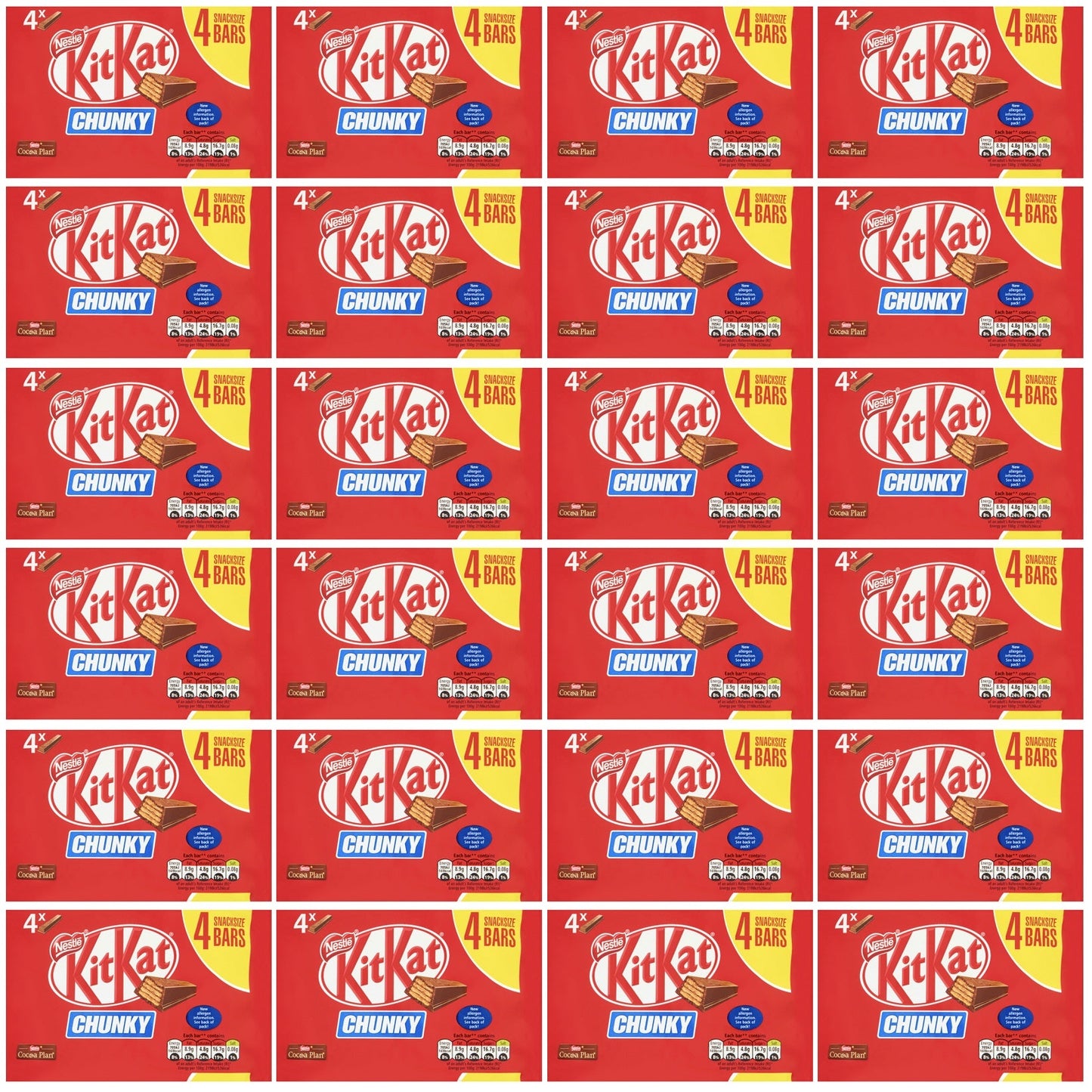 24 x Kitkat Chunky Milk Chocolate Bar 4 X 32G (128G)