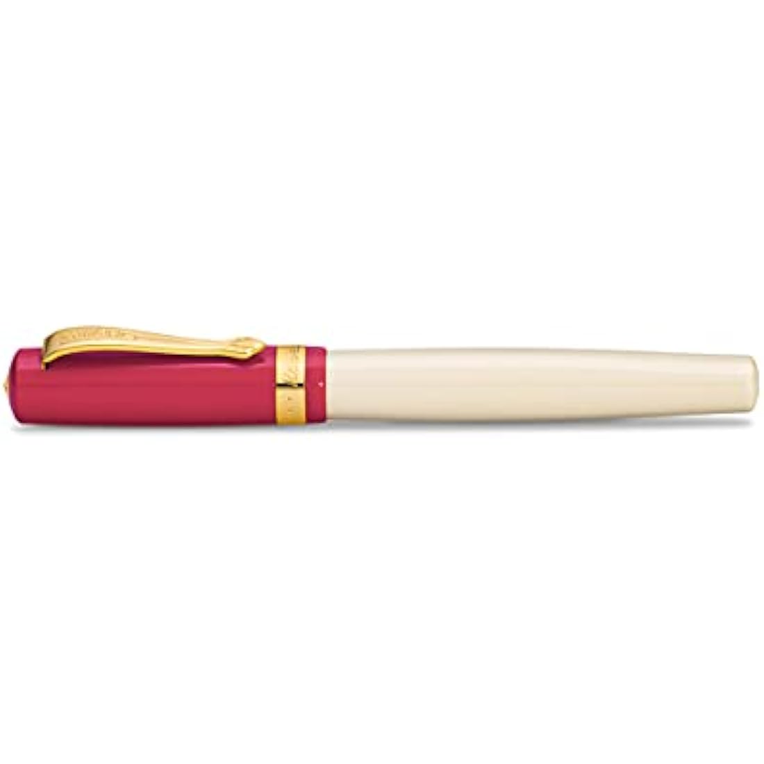 Kaweco STUDENT 30's Blues Fountain Pen I Premium Acrylic Fountain Pen for Ink Cartridges I Nostalgic Fountain Pen in Red and Cream with Golden Details I Student Pen 16 cm I Nib: M (Medium)