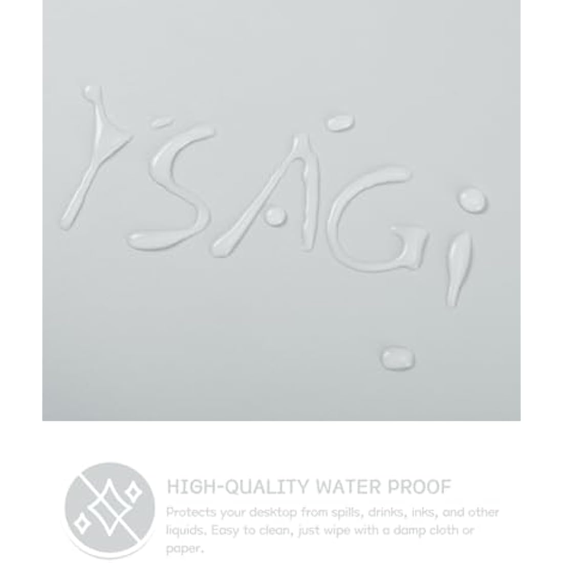 YSAGi Non-Slip Desk Pad, Waterproof PVC Leather Desk Table Protector, Ultra Thin Large Mouse Pad, Easy Clean Laptop Desk Writing Mat for Office Work/Home/Decor (80 x 40 cm, Silver Grey)