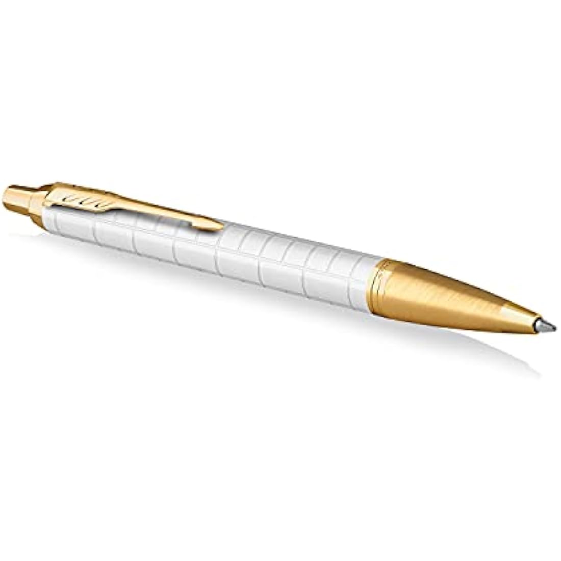 Parker IM Ballpoint Pen | Premium Pearl Lacquer with Gold Trim | Medium Point with Blue Ink Refill | Gift Box
