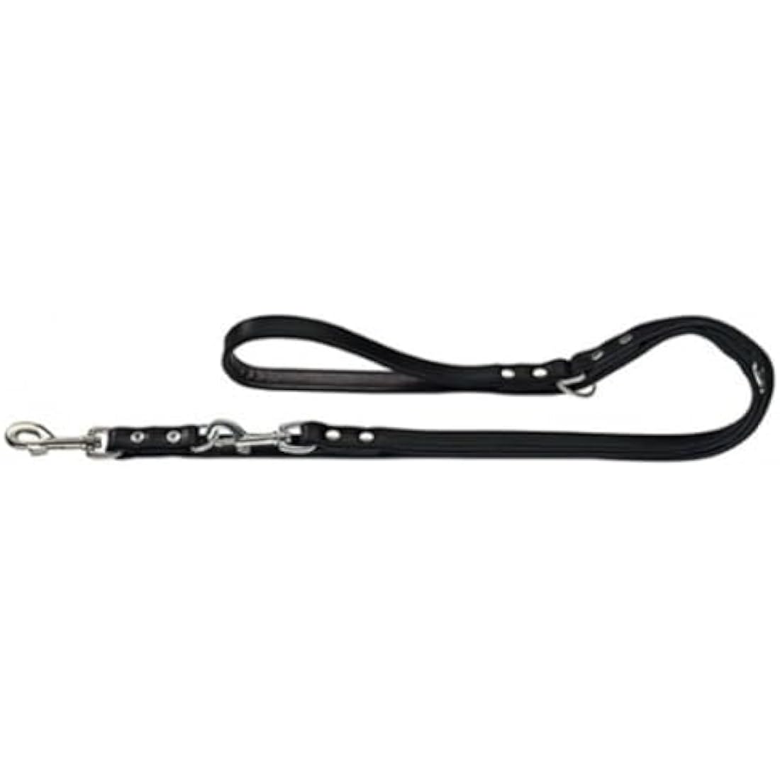 HUNTER Nickel-Plated Split-Leather Basic Training Lead Rope, 13 x 200 cm, Medium, Black/Nappa Black