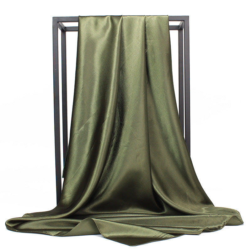 Satin Imitation Silk Scarf Shawl Ladies Headscarf