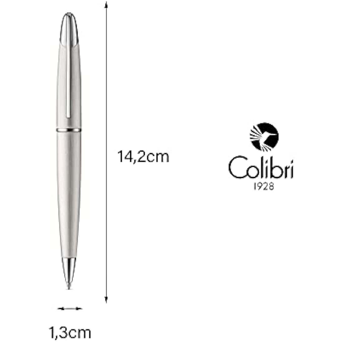 Colibri Equinox Twist Ballpoint Pen-brushed Steel and Chrome Luxury Pen-sleek Branded Spring Clip- Comes In A Nice Gift Box-Gift For Men And Women