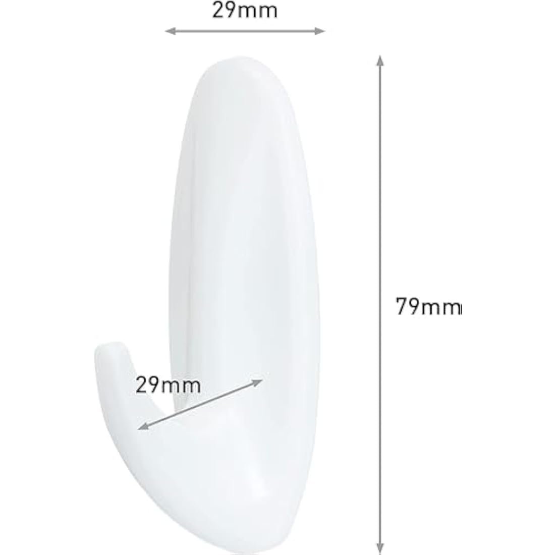 Command Medium Designer Hooks, White - Pack of 6 Hooks and 9 Adhesive Strips - Damage Free Hanging - Holds up to 1.3kg