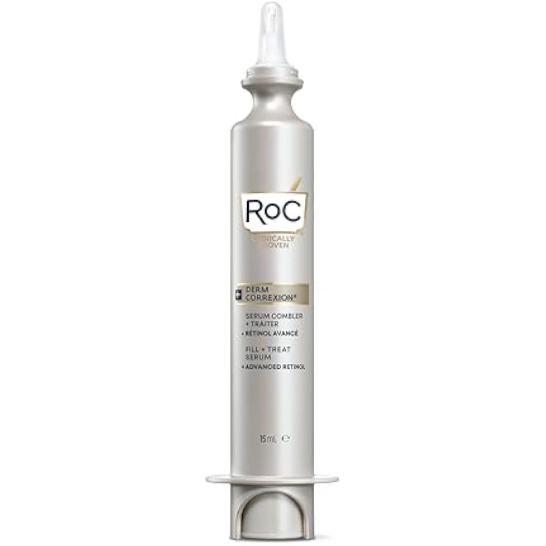 RoC Derm Correxion Serum Fill + Treat for Face, Neck, & Jawline, Wrinkle Filler, Advanced Retinol & Triple Hyaluronic Acid - 15ml