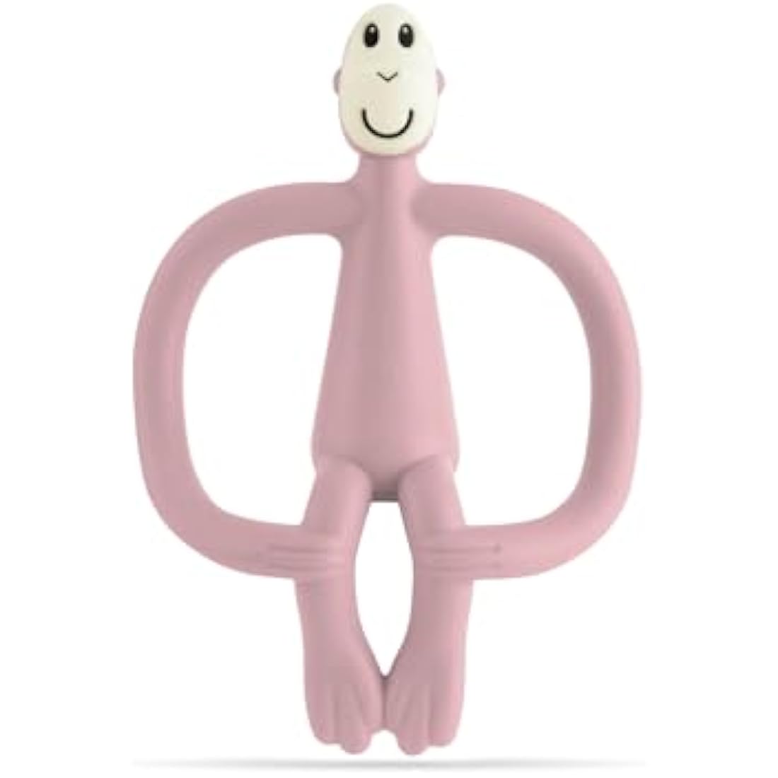 Matchstick Monkey, Original Teether & Gel Applicator, Antimicrobial Silicone Teething Toys for Baby, Easy to Grip, BPA Free, 3 Months Old+, 10.5 cm, Dusty Pink Monkey