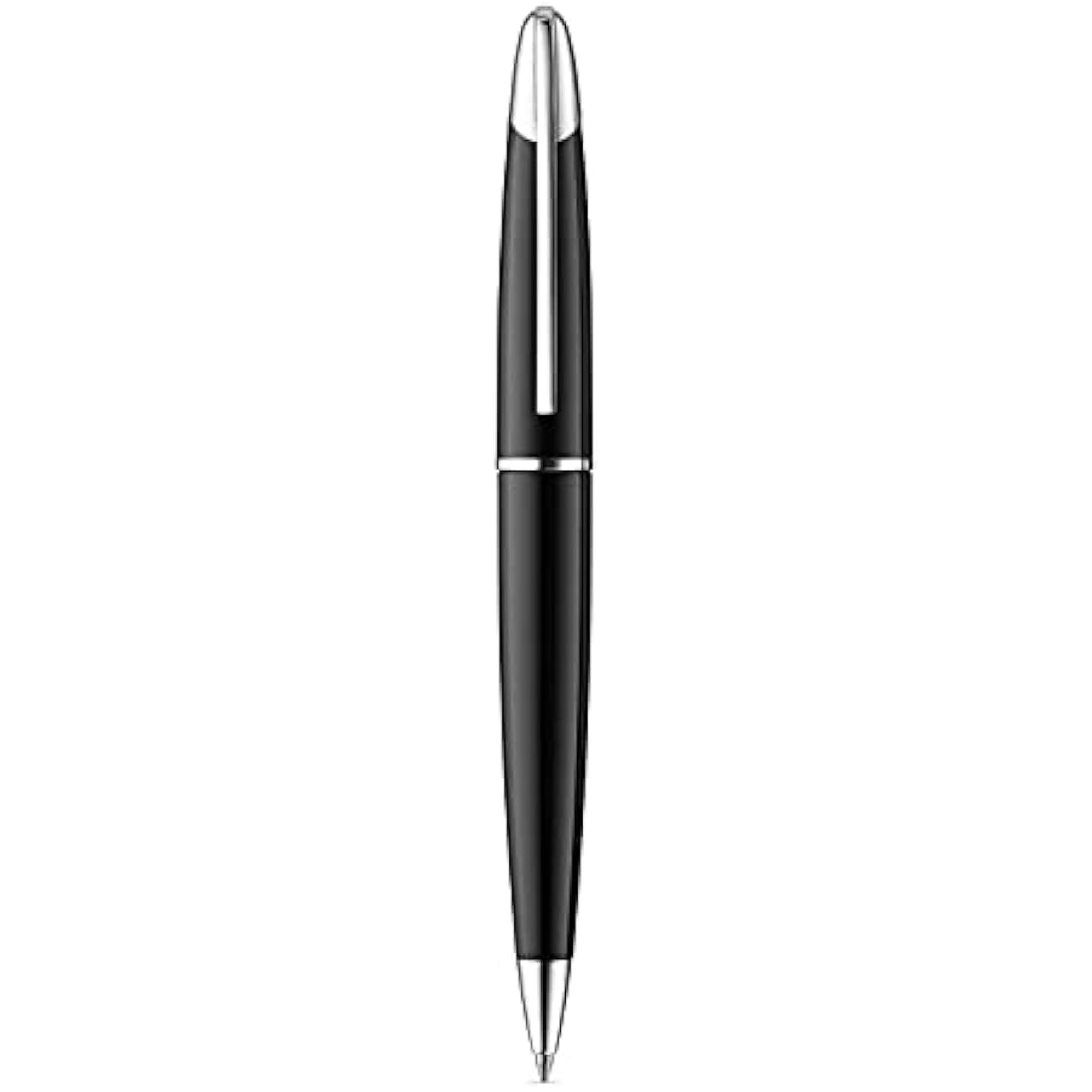 Colibri Equinox Twist Ballpoint Pen-Black Lacquer and Chrome Finish-Luxury Pen-Sleek Branded Spring Clip-Comes In A Nice Gift Box-Gift For Men And Women