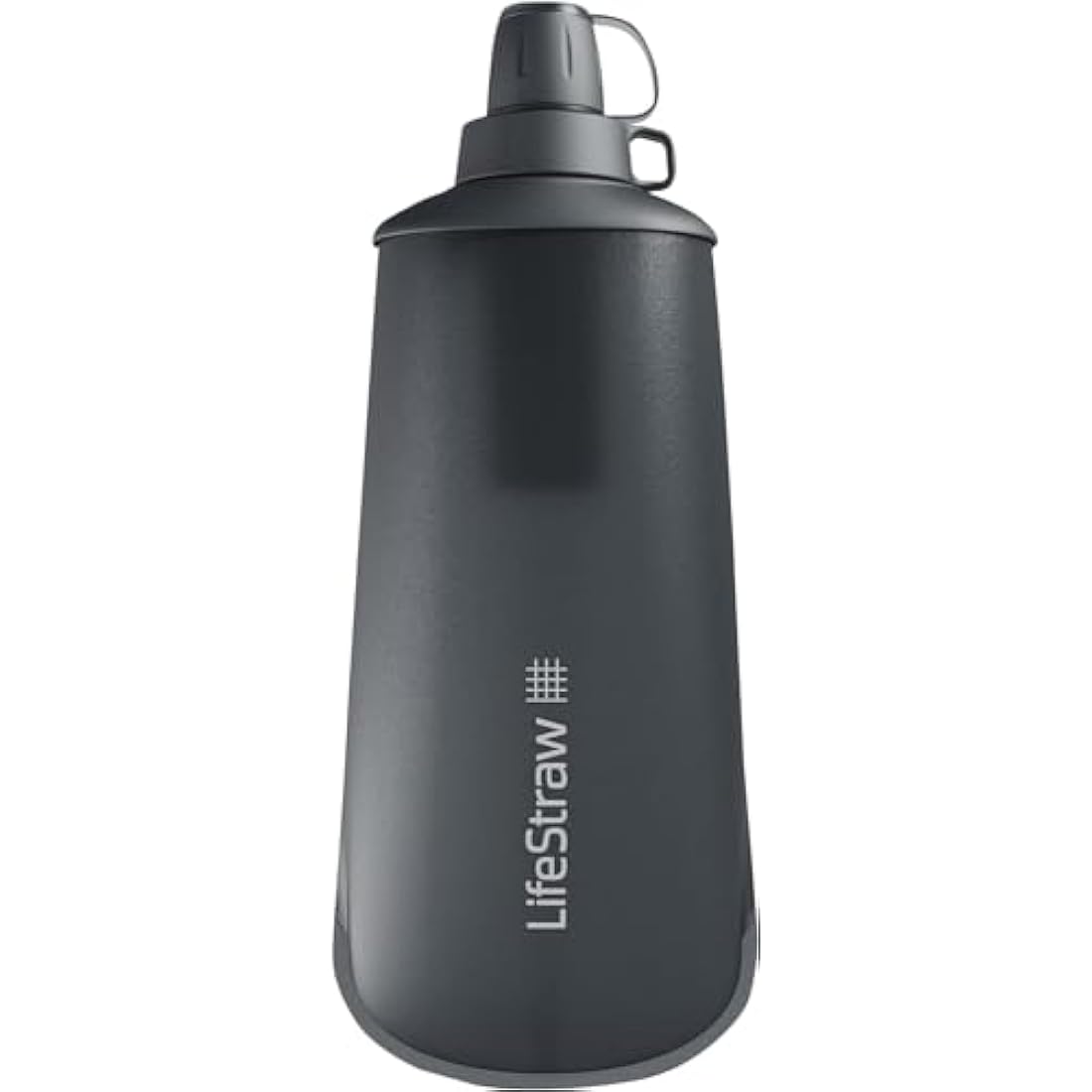 LifeStraw Peak Series - Collapsible Squeeze Bottle Water Filter System – 1L for Trail Running, Through Hiking, Travel, Cycling, and Fishing, Dark Mountain Gray