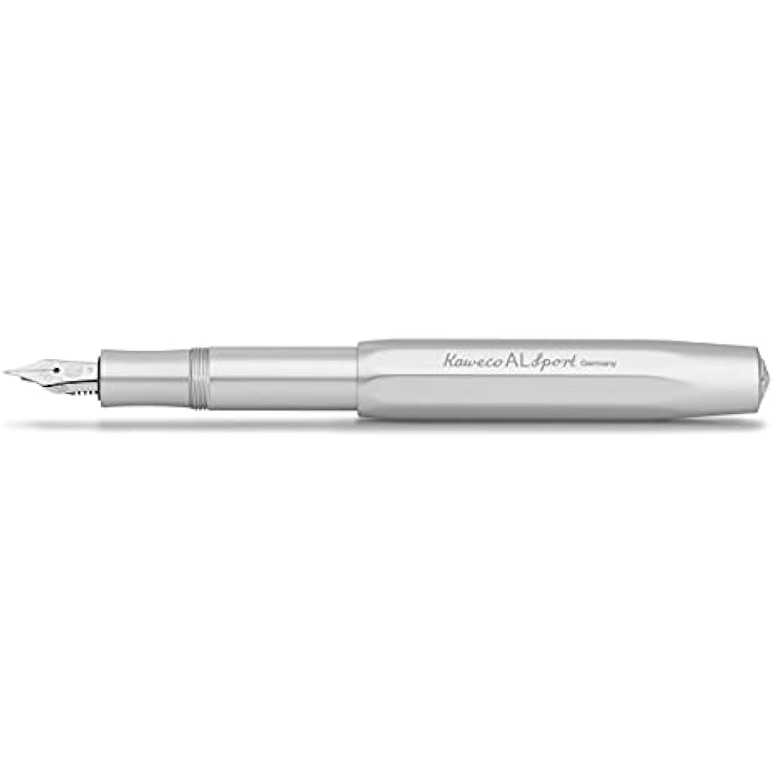 Kaweco AL SPORT Silver Fountain Pen I Premium Aluminium Fountain Pen for Ink Cartridges with High-Quality Steel Nib I Fountain Pen 13 cm I Fountain Pen in Silver I Nib Width: EF (Extra Fine)