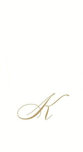Caspari " Signature Gold Initial K Paper Linen Guest Towels, White Pearl, Pack of 24